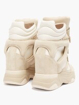Thumbnail for your product : Isabel Marant Balskee High-top Wedge-heel Leather Trainers - Beige