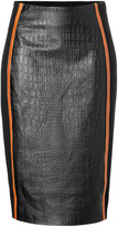 Thumbnail for your product : Jonathan Simkhai Embossed Leather Pencil Skirt with Stretch Paneling