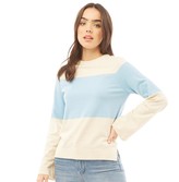 Thumbnail for your product : Crew Clothing Womens Cuff Sleeve Stripe Jumper Ivory Marl/Blue Bell