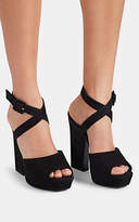 Thumbnail for your product : Saint Laurent Women's Debbie Suede Platform Sandals - Nero