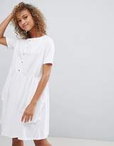 Thumbnail for your product : ASOS DESIGN button front smock dress with pockets