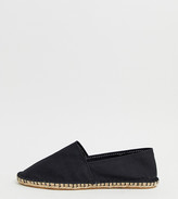 black wide fit espadrilles