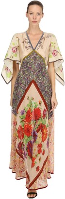 DSQUARED2 Printed Chiffon Embroidered Gown