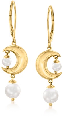 Aooaz Jewelry Silver Material Earrings Pearl Moon Arc Stud Earrings for Women Silver 