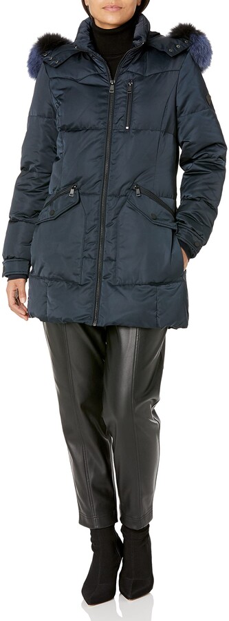 1 Madison Women's Down Coat With Real Fox Fur