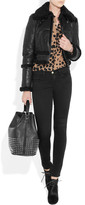 Thumbnail for your product : Burberry Cropped shearling biker jacket