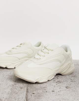 ASOS Design DESIGN Wide Fit trainers in off white with chunky sole