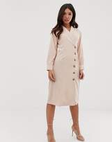 Thumbnail for your product : Missguided midi shirt dress in beige