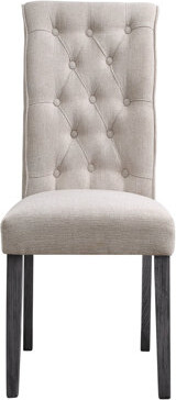 Wildon Home Of 2 Back Side Chairs In Beige And Grey - Linen Upholstered, Legs For Charming Dining ( Dining) Legs, Traditional Design Room