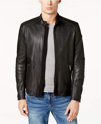 HUGO BOSS Men's Slim-Fit Leather Jacket