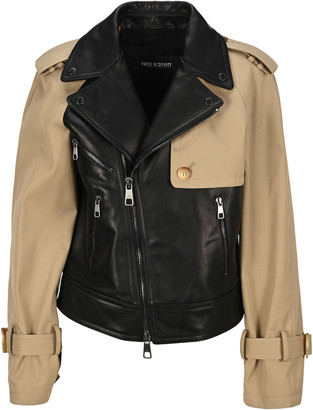 Neil Barrett Layered Effect Leather Jacket - ShopStyle