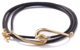 Shaun Leane Leather And Gold-vermeil Hook Wrap Bracelet - Yellow Gold