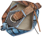 Thumbnail for your product : Ganni Colorblock Snakeskin-Embossed Leather Hobo Bag
