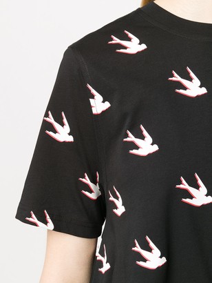 McQ Swallow swallow print T-shirt dress