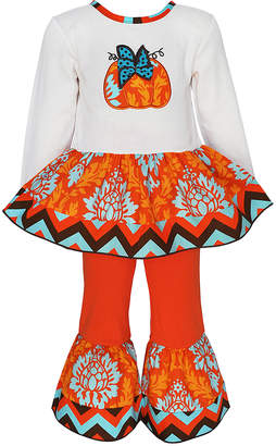Orange & White Pumpkin Top & Pants - Toddler & Girls