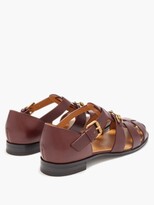 Thumbnail for your product : Gucci Elektra Leather Fisherman Sandals - Burgundy