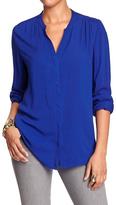 Thumbnail for your product : Old Navy Women's Split-Neck Covered-Placket Blouses