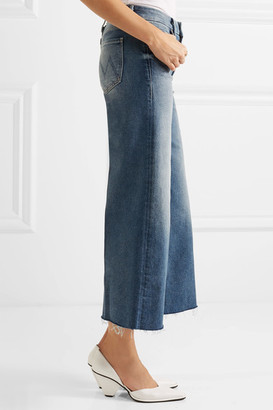 Mother The Roller Cropped Mid-rise Wide-leg Jeans - Mid denim