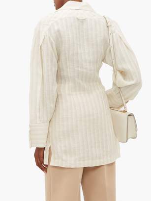 Jacquemus Roman Linen Striped Shirt - Womens - Ivory