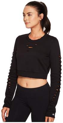 Alo Ripped Warrior Long Sleeve Top Women's Long Sleeve Pullover