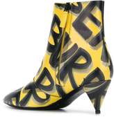 Thumbnail for your product : Burberry Graffiti Print Leather Ankle Boots