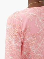 Thumbnail for your product : Melissa Odabash Cheryl Ruffled Leaf-print Maxi Wrap Dress - Pink Print