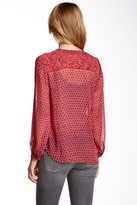 Thumbnail for your product : Collective Concepts Printed V-Neck Long Sleeve Blouse