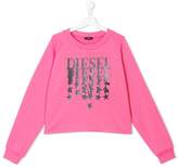 Thumbnail for your product : Diesel Kids star logo print sweatshirt