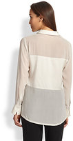 Thumbnail for your product : Eileen Fisher Sheer Silk Contrast Blouse