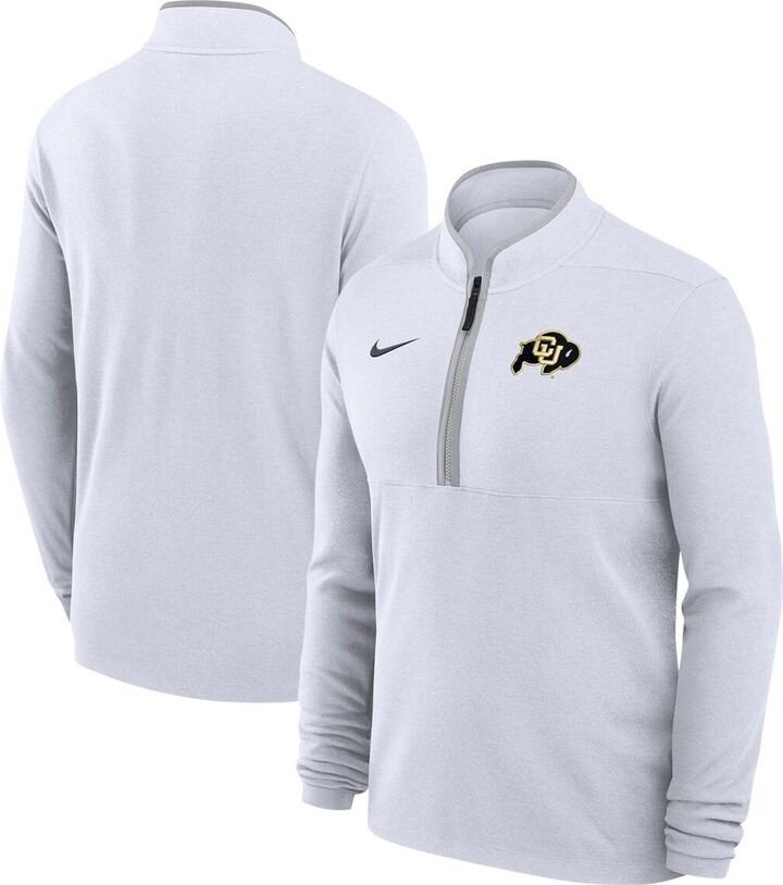 Nike Men's White Colorado Buffaloes Coaches Courtside Basketball Victory Performance Quarter-Zip Top