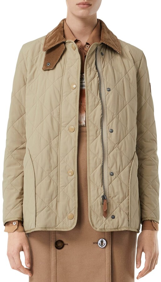 burberry fitted quilted jacket