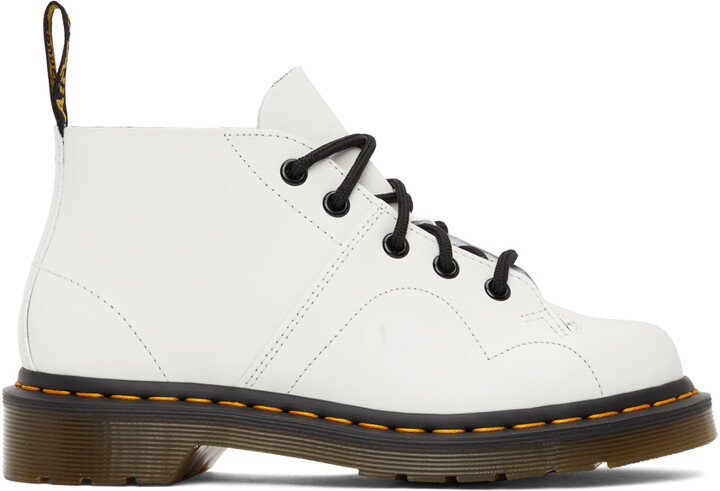 Dr. Martens White Leather Church Boots - ShopStyle