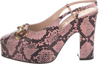 Gucci Embossed Leather Pumps w/ Tags