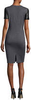 Thumbnail for your product : St. John Milano Knit Jewel-Knit Dress W/ Leather Sides