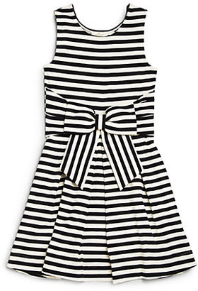 Kate Spade Girl's Bow Front Striped Knit Dress