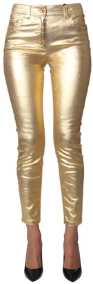 Moschino Metallic Mid Rise Slim Fit Trousers
