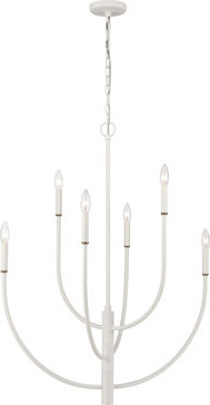 Atlas Lighting and Home Continuance 30'' Wide 6-Light Chandelier - White Coral