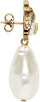 Thumbnail for your product : Gucci Gold Pearl Bee Drop Earrings