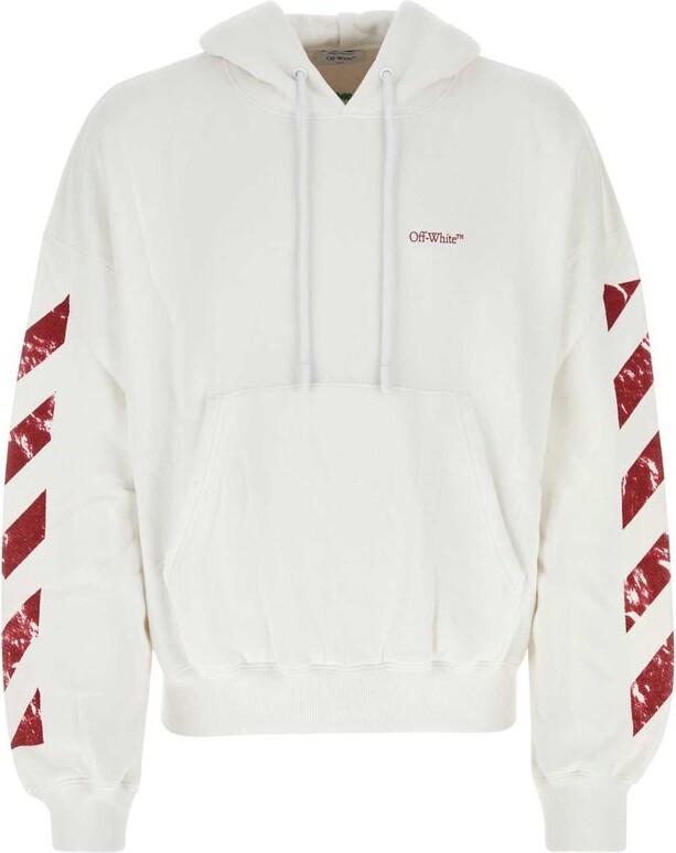 Off-White Drawstring Long-Sleeved Hoodie - ShopStyle