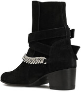 Thumbnail for your product : Amiri Buckle-detailed Chain-trimmed Suede Ankle Boots