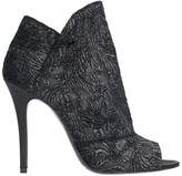Thumbnail for your product : The Seller Embroidery Black Glitter Ankle Boots