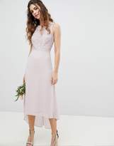 Thumbnail for your product : TFNC Lace Up Back Midi Bridesmaid Dress