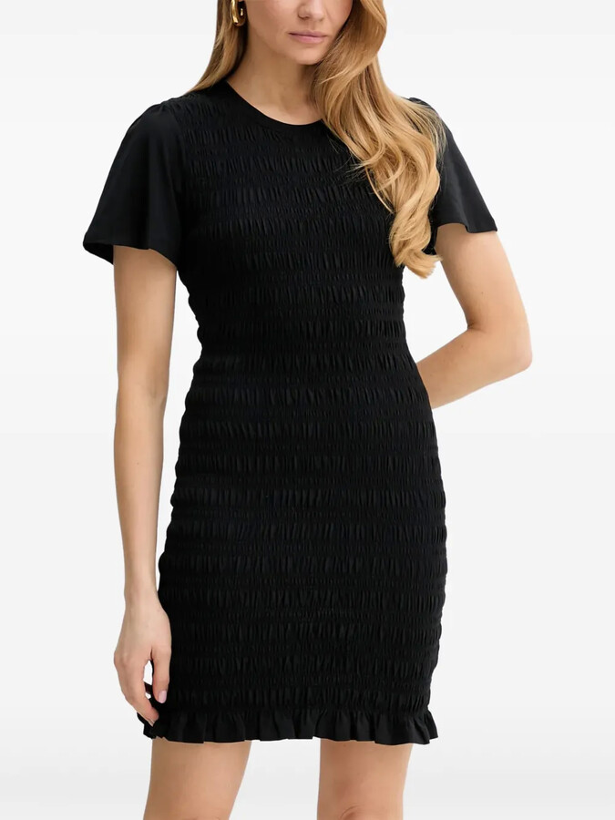 GUESS USA Smocked Ruffled-Hem Mini Dress