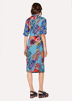 Paul Smith Women's Blue 'Ocean' Print Wrap Dress