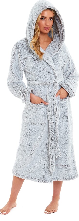 Daisy Dreamer Womens Snuggle Fleece Dressing Gown Robes Extra Long ...