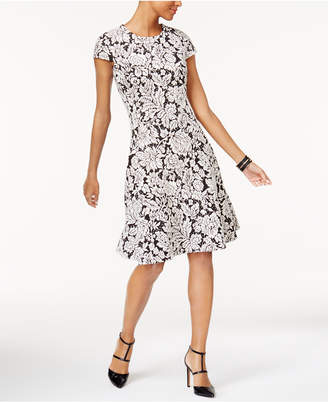 Alfani Jacquard Fit and Flare Dress, Created for Macy's