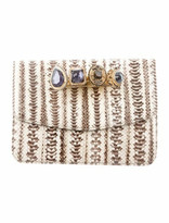 Thumbnail for your product : Armenta Snakeskin Knuckle Embellished Clutch multicolor
