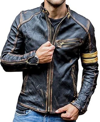 Men's Leather Jackets Stripes | Shop the world's largest collection of 