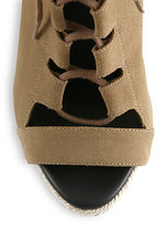 Thumbnail for your product : Pierre Hardy Lace-Up Suede Wedge Sandals