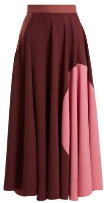 Roksanda Milena fluted colour-block cady skirt